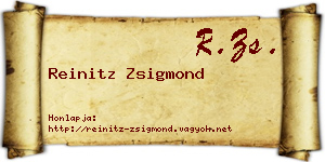 Reinitz Zsigmond névjegykártya